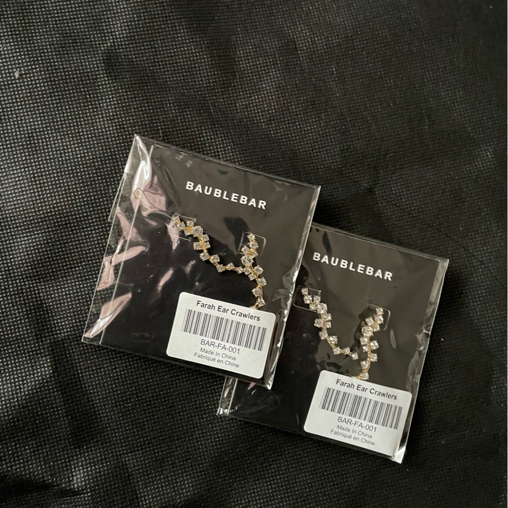 Bauble Bar earrings (2 pairs) Farrah ear crawlers New